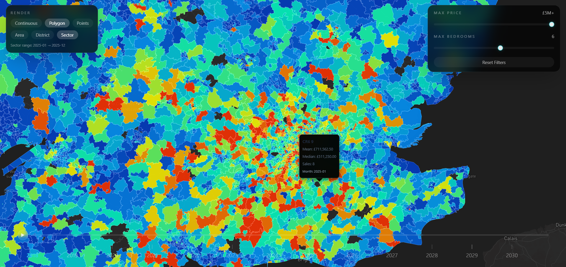 Real estate property map dashboard screenshot