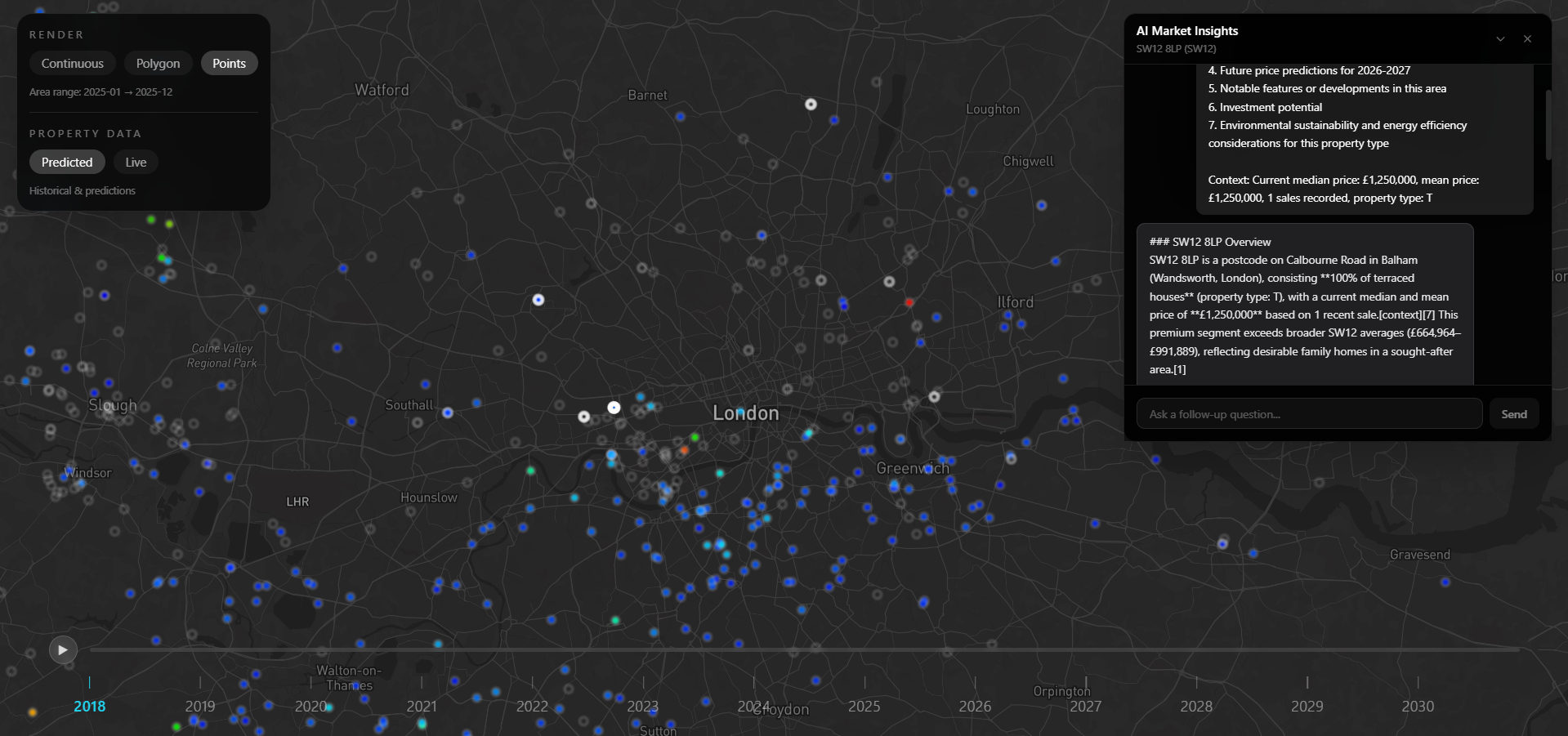Real estate semantic search dashboard screenshot